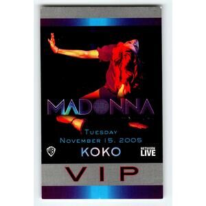 Madonna Backstage Pass Original 2005 Concert VIP Confessions On The Dance Floor